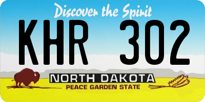 ND license plate KHR302