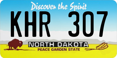 ND license plate KHR307