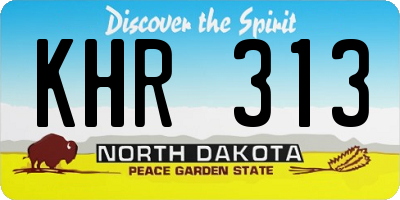 ND license plate KHR313