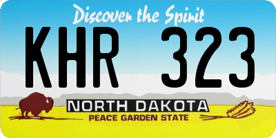 ND license plate KHR323