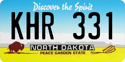 ND license plate KHR331