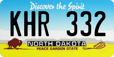 ND license plate KHR332