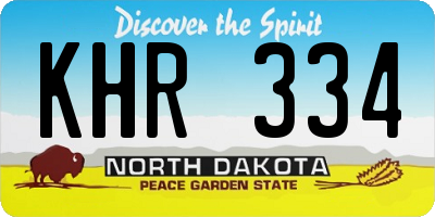 ND license plate KHR334