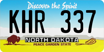 ND license plate KHR337