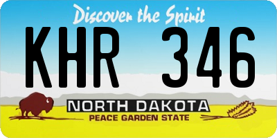 ND license plate KHR346
