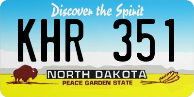 ND license plate KHR351