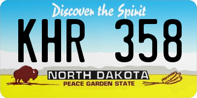 ND license plate KHR358