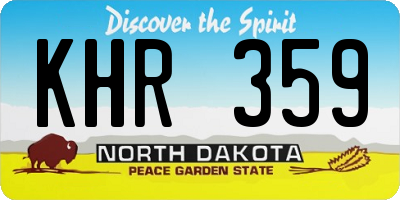 ND license plate KHR359