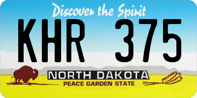 ND license plate KHR375