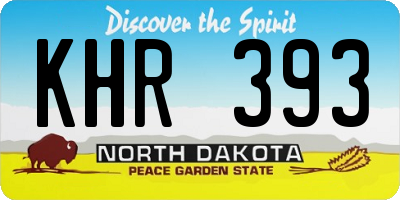 ND license plate KHR393