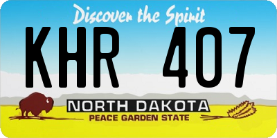 ND license plate KHR407