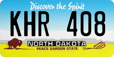 ND license plate KHR408