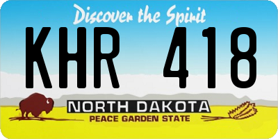 ND license plate KHR418