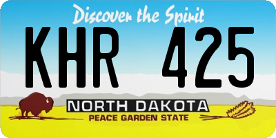 ND license plate KHR425