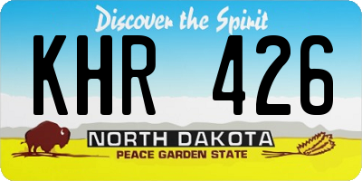 ND license plate KHR426