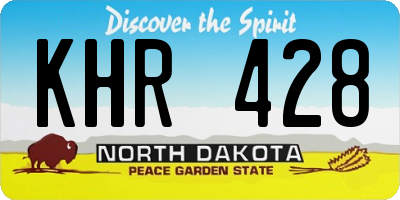 ND license plate KHR428