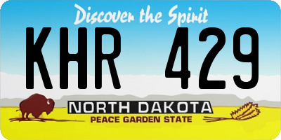 ND license plate KHR429