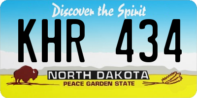 ND license plate KHR434