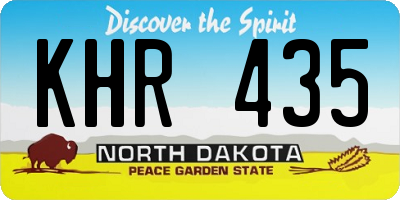 ND license plate KHR435