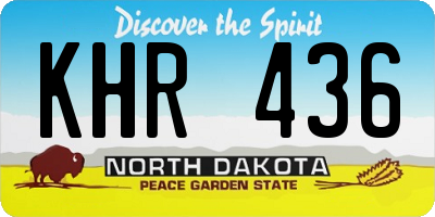 ND license plate KHR436