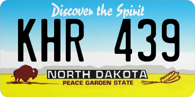 ND license plate KHR439