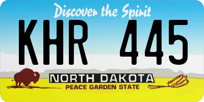 ND license plate KHR445