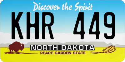 ND license plate KHR449