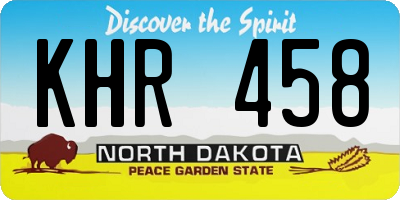 ND license plate KHR458