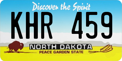 ND license plate KHR459