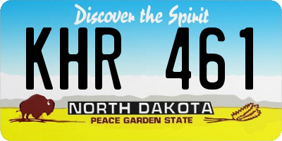 ND license plate KHR461