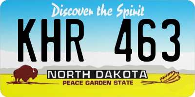 ND license plate KHR463
