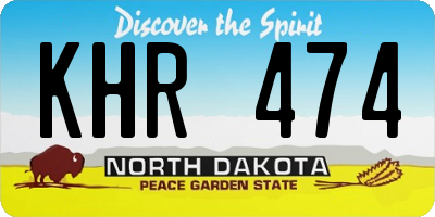 ND license plate KHR474