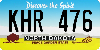 ND license plate KHR476