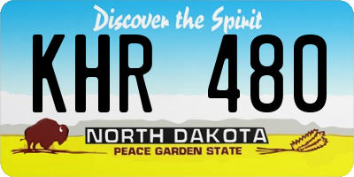 ND license plate KHR480