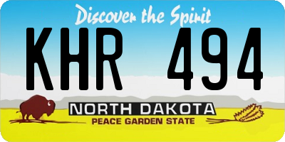 ND license plate KHR494