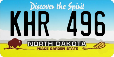 ND license plate KHR496