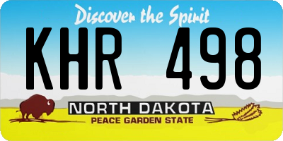ND license plate KHR498