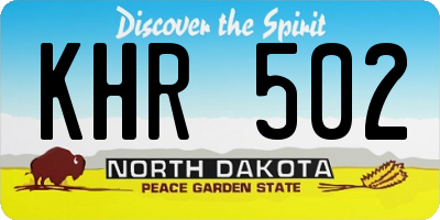 ND license plate KHR502