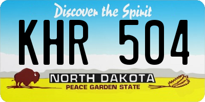 ND license plate KHR504