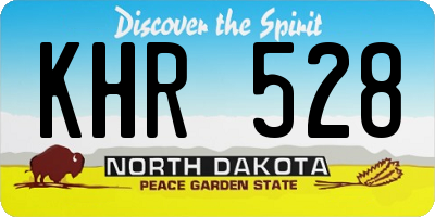 ND license plate KHR528