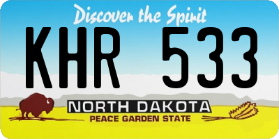 ND license plate KHR533