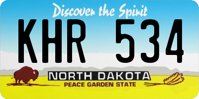 ND license plate KHR534