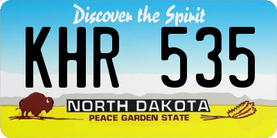 ND license plate KHR535
