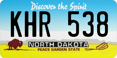 ND license plate KHR538