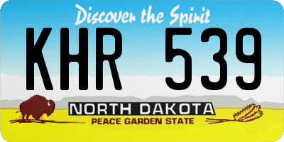 ND license plate KHR539