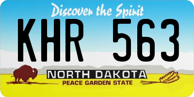 ND license plate KHR563