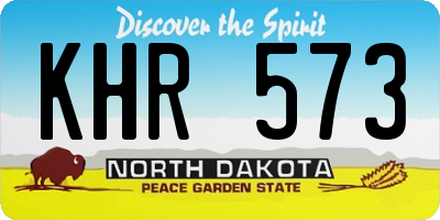 ND license plate KHR573