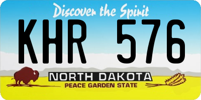 ND license plate KHR576