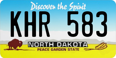ND license plate KHR583