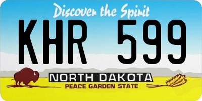 ND license plate KHR599